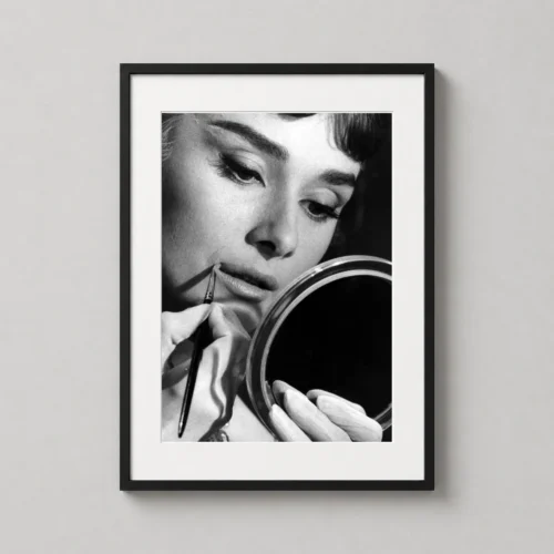 Audrey Hepburn Applying Makeup 1957 Glamour Shot Photography Print