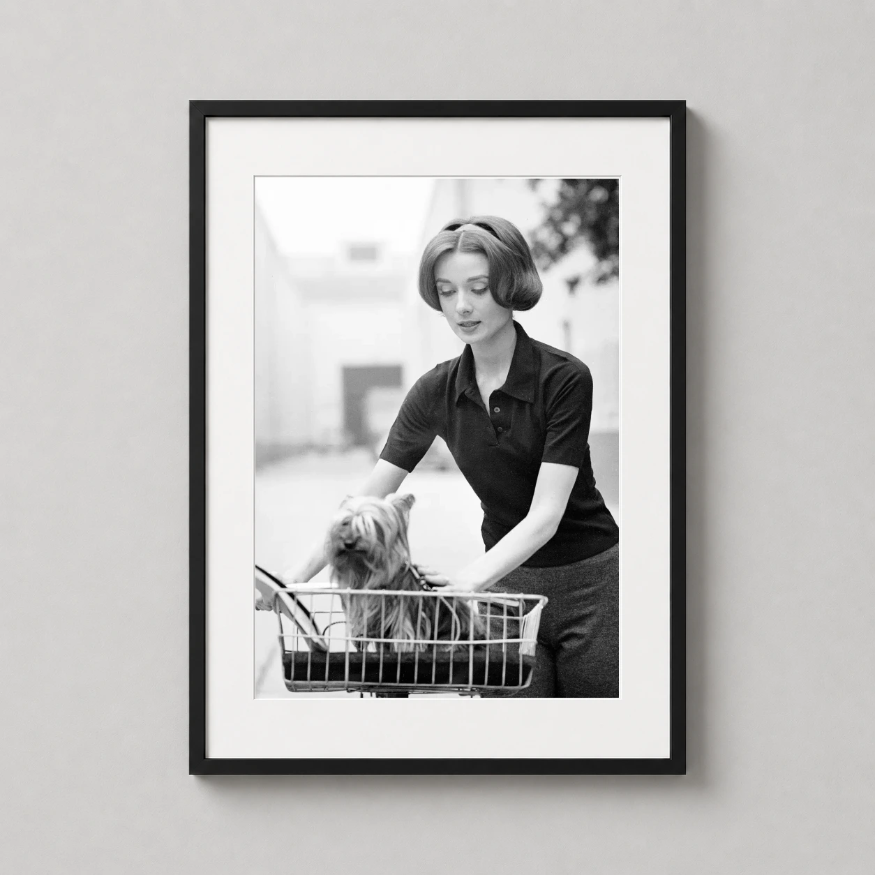 Audrey Hepburn — candid black and white photograph of Audrey Hepburn at Paramount