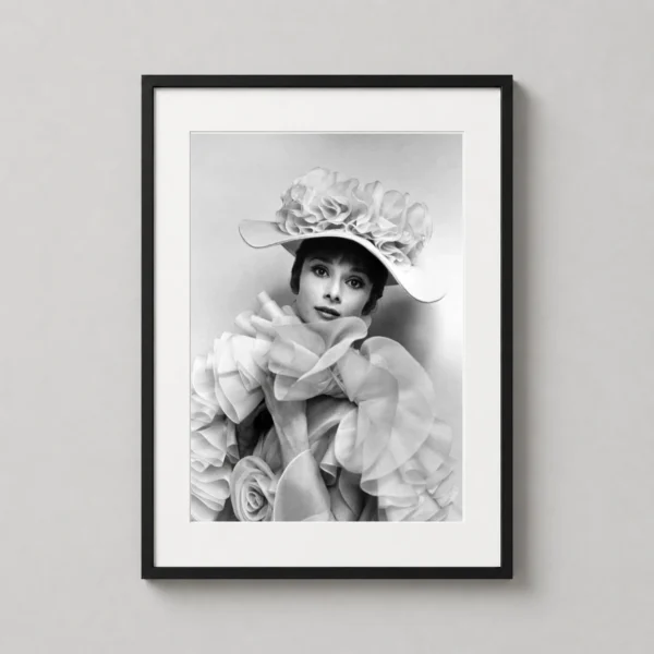 Audrey Hepburn Eliza Doolittle Ruffled Fashion Portrait Photography Print