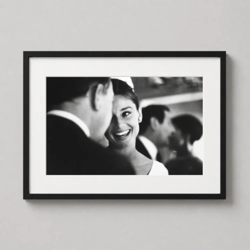 Audrey Hepburn 1960 Lucerne Christening Black and White Photography Print