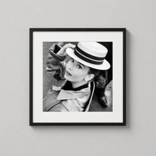 Audrey Hepburn in Boater Hat, Funny Face Paris Photo Photography Print