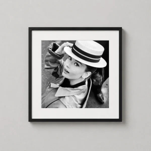 Audrey Hepburn in Boater Hat, Funny Face Paris Photo Photography Print