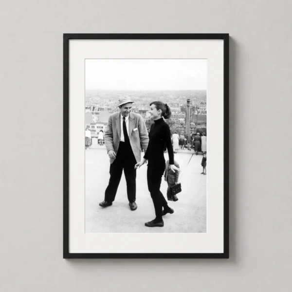 Audrey Hepburn Funny Face Paris Film Set Black and White Photography Print