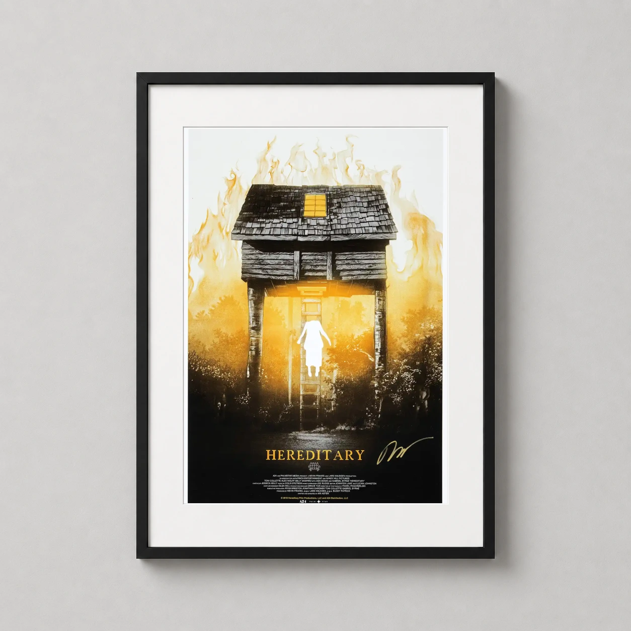 Hereditary — haunting Greg Ruth illustration of the Hereditary treehouse engulfed in