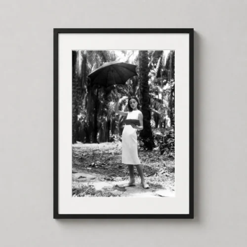 Audrey Hepburn on the Set of The Nun's Story Black and White Photography Print
