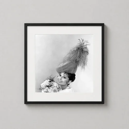 Audrey Hepburn 1963 Feathered Hat Gallery Portrait Photography Print