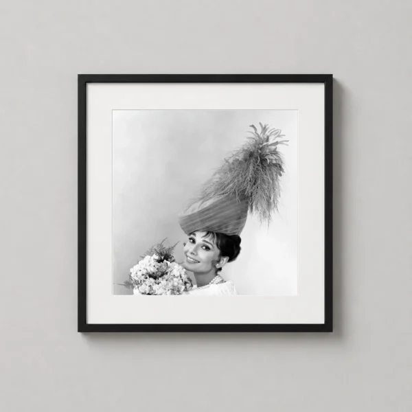 Audrey Hepburn 1963 Feathered Hat Gallery Portrait Photography Print