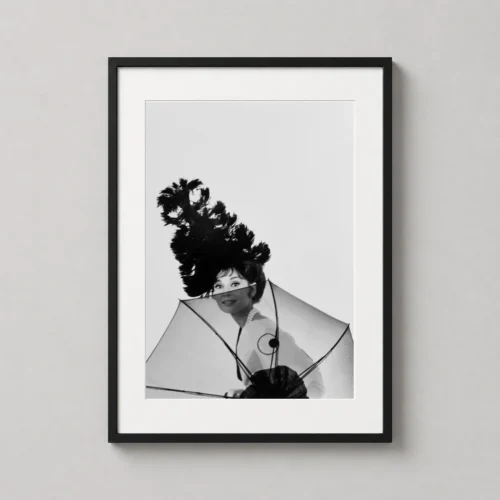 Audrey Hepburn 1963 Studio Portrait with Feathered Hat Photography Print