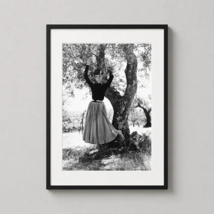 Audrey Hepburn Italy July 1955 poster for gallery wall display by MerchFuse