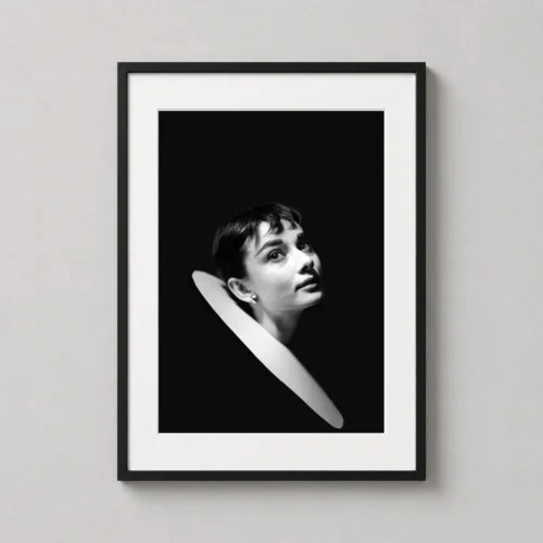 Audrey Hepburn March 1954 High Contrast Portrait Photography Print