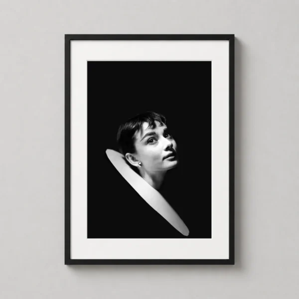 Audrey Hepburn March 1954 High Contrast Portrait Photography Print