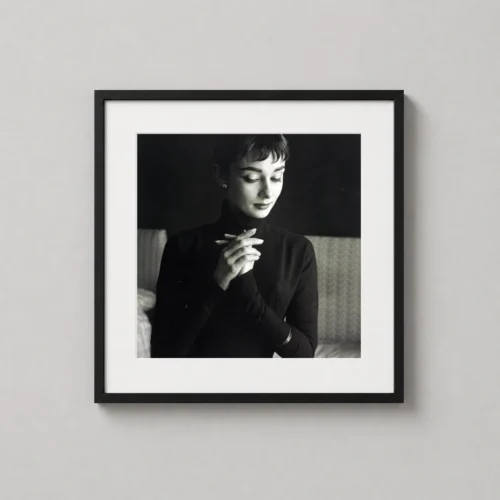 Audrey Hepburn March 1954 Black Turtleneck Archival Photography Print