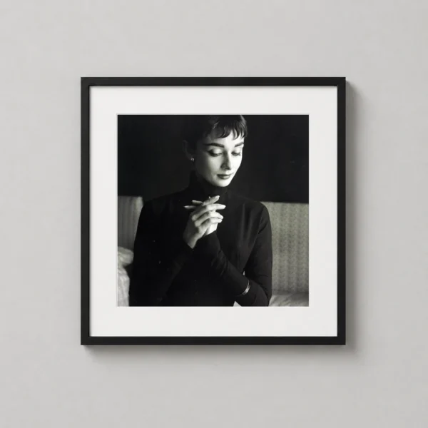 Audrey Hepburn March 1954 Black Turtleneck Archival Photography Print