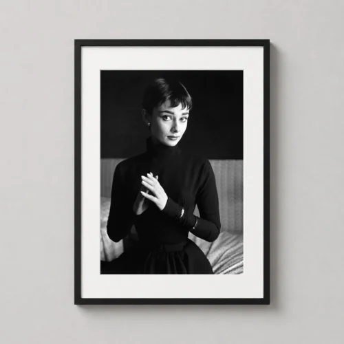 Audrey Hepburn 1954 Publicity Portrait Black and White Photography Print
