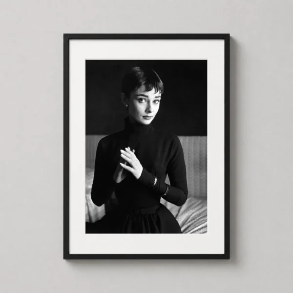 Audrey Hepburn 1954 Publicity Portrait Black and White Photography Print
