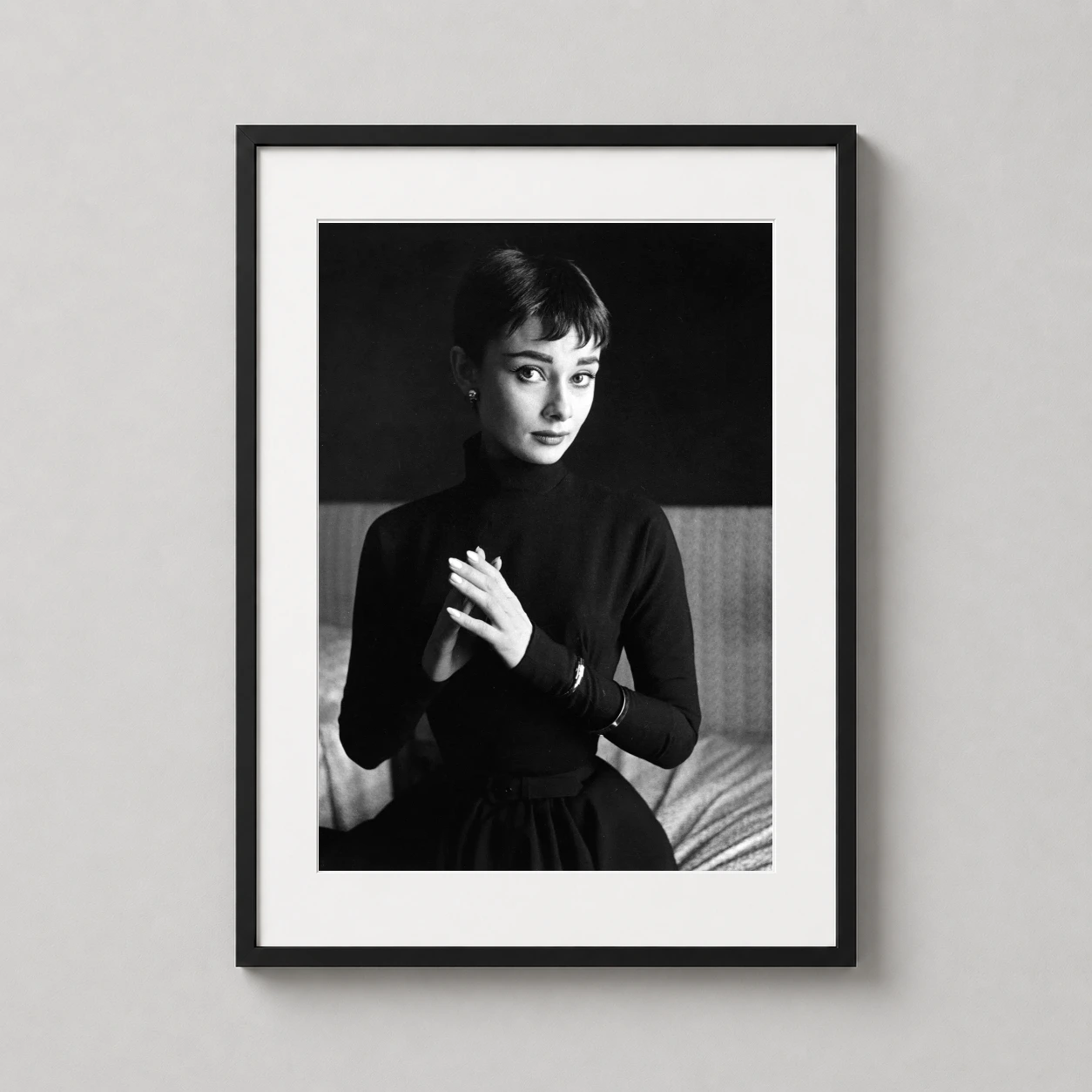 Audrey Hepburn 1954 Publicity — classic black and white publicity portrait of Audrey Hepburn from March