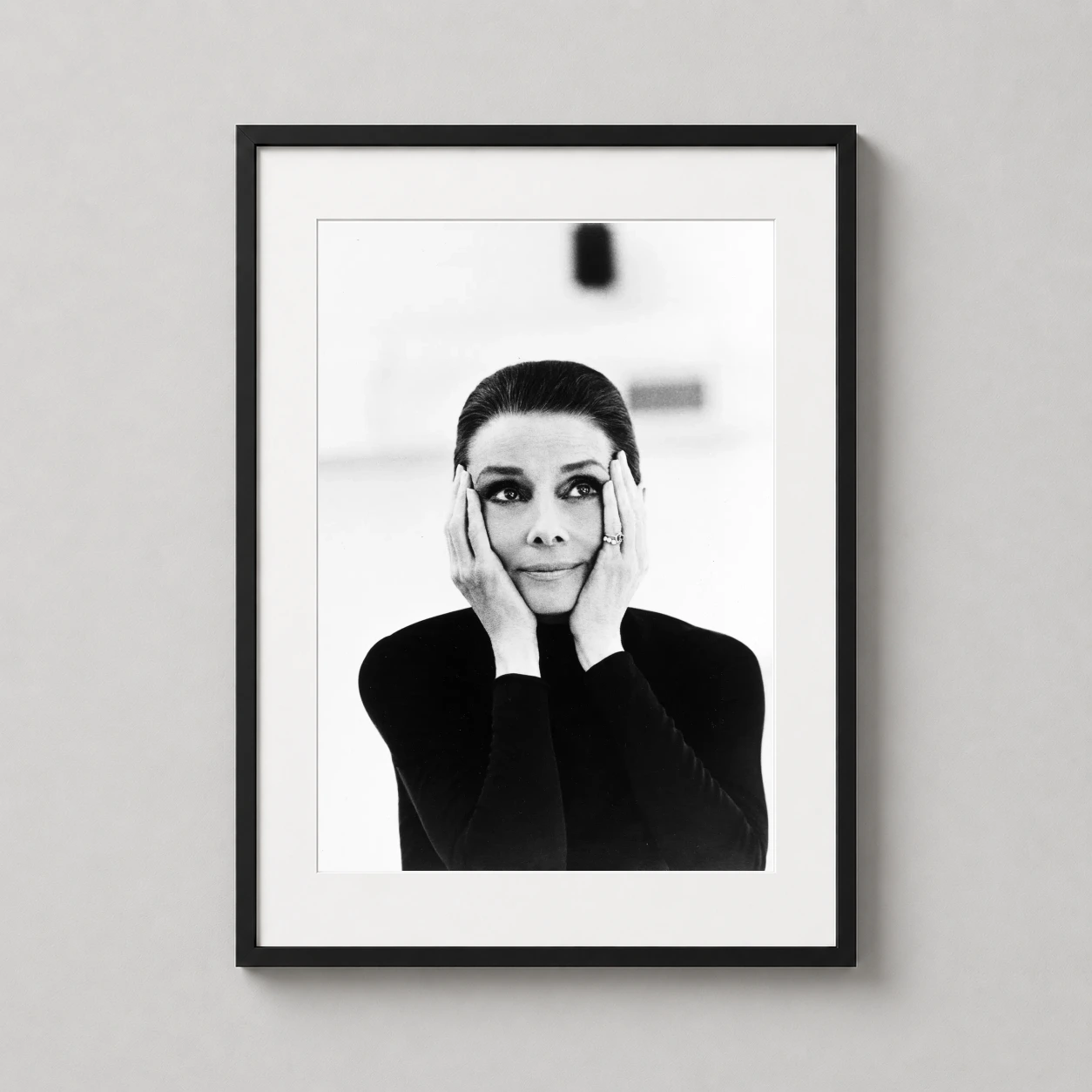 Audrey Hepburn Vanity Fair — high-contrast black and white photography portrait of Audrey Hepburn