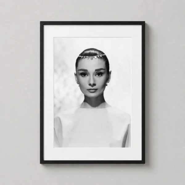 Audrey Hepburn 1956 Archival Portrait Print, Vintage Cinema Photography Print