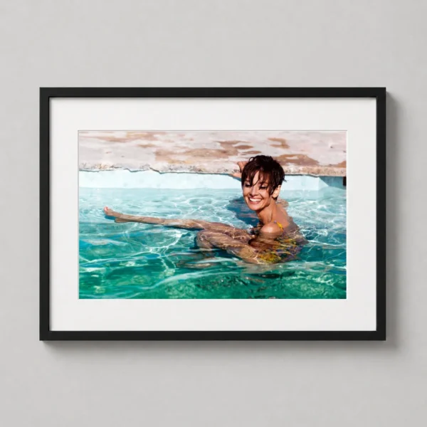 Audrey Hepburn Swimming in Pool 1967 Color Photography Print