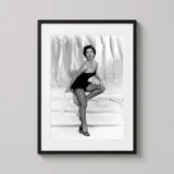 Ava Gardner in Black Swimsuit and Fishnets Photography Print