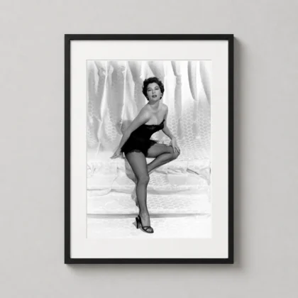 Ava Gardner black swimsuit poster with black swimsuit in vintage photographic style | MerchFuse