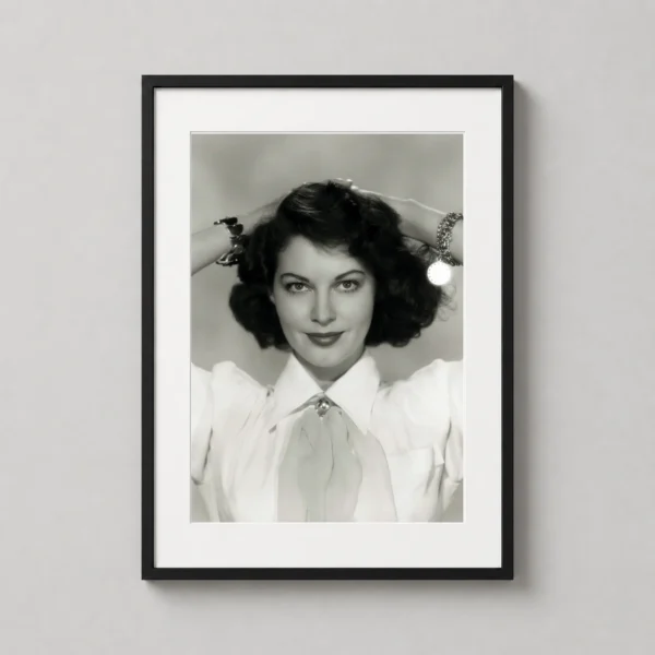Ava Gardner Soft Studio Portrait, Hollywood Glamour Print Photography Print
