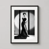 Ava Gardner Black Evening Gown Black and White Photography Print
