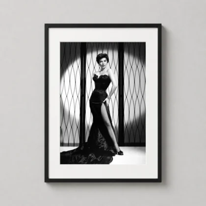 Ava Gardner evening dress poster with evening dress in vintage photographic style | MerchFuse