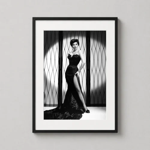 Ava Gardner Black Evening Gown Black and White Photography Print