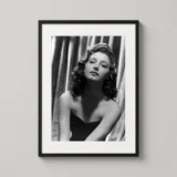 Ava Gardner Black and White Portrait, Classic Hollywood Photography Print
