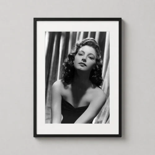 Ava Gardner Black and White Portrait, Classic Hollywood Photography Print
