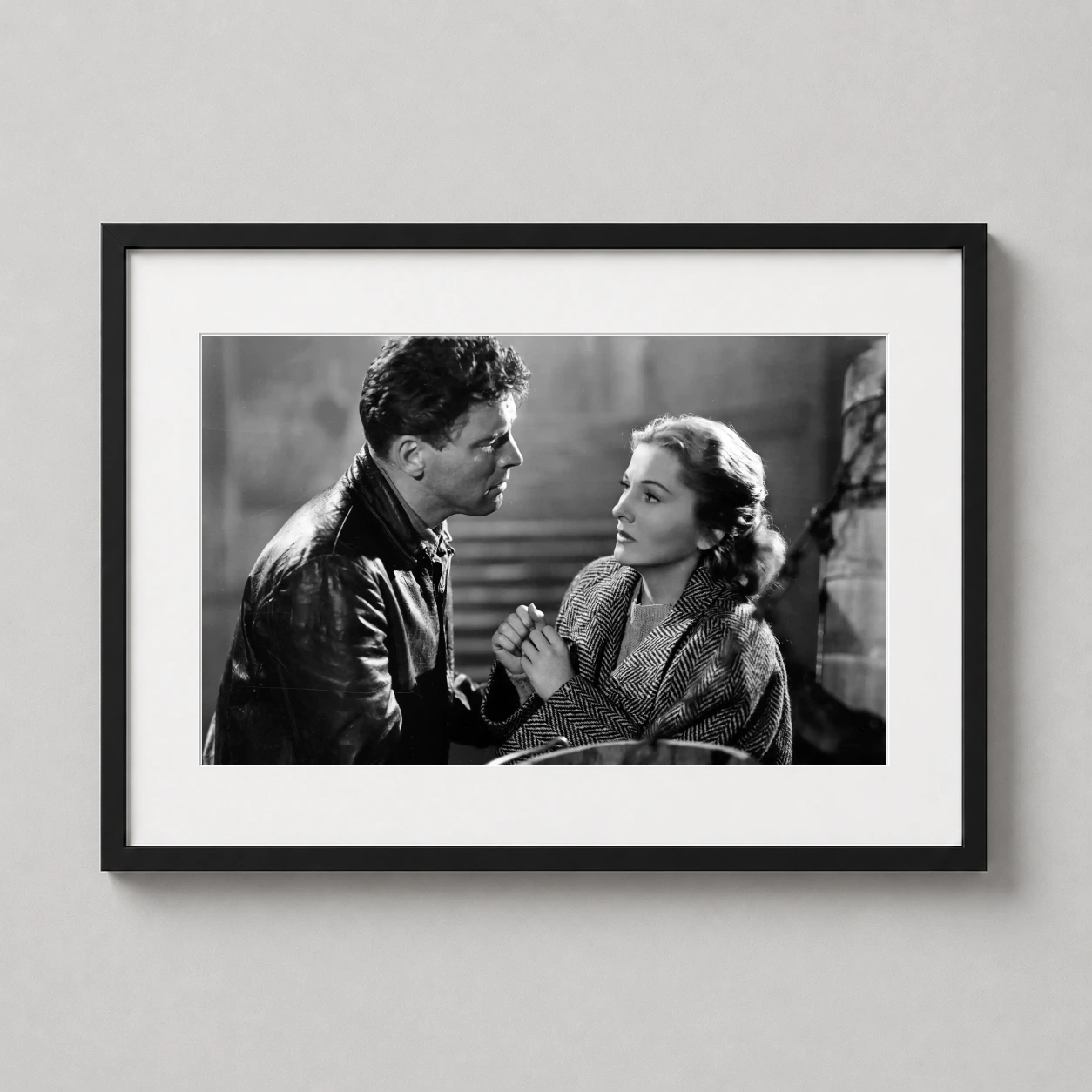 Burt Lancaster — dramatic black and white cinematic still featuring Ava Gardner and Burt