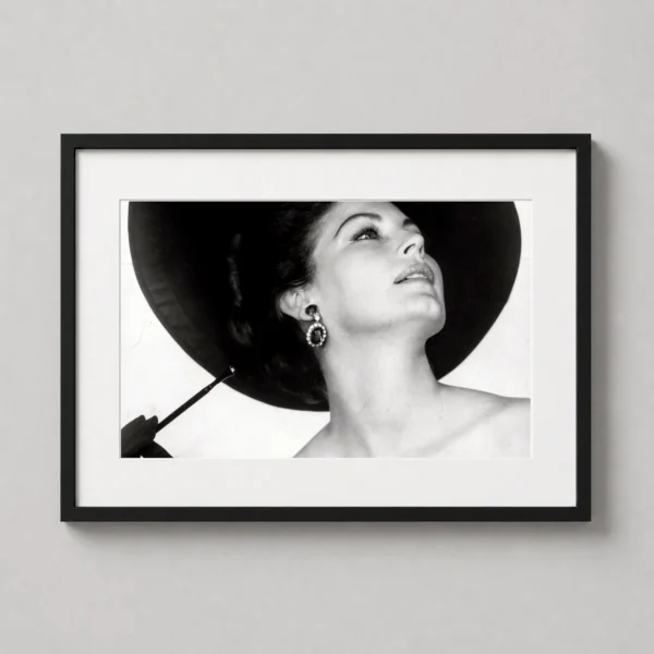 Ava Gardner 1963 Portrait, Black and White Celebrity Photography Print