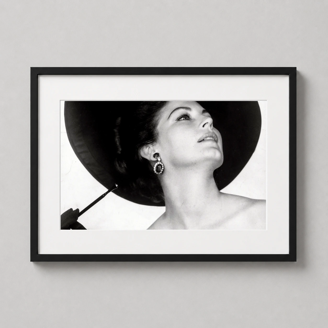 Ava Gardner 1963 Portrait — high-contrast 1963 black and white portrait of Ava Gardner wearing a