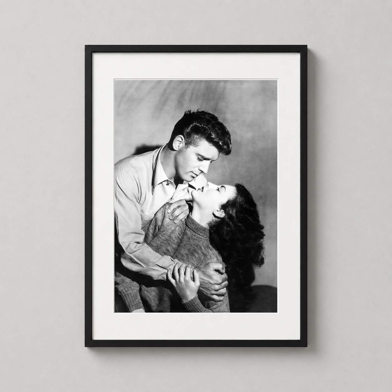 Burt Lancaster — dramatic black and white film noir scene featuring stars Burt Lancaster