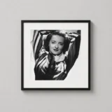 Bette Davis Striped Blouse Portrait Monochrome Photography Print