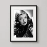 Bette Davis 1960s Hollywood Glamour Black and White Photography Print