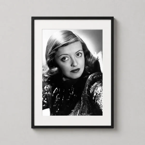Bette Davis 1960s Hollywood Glamour Black and White Photography Print