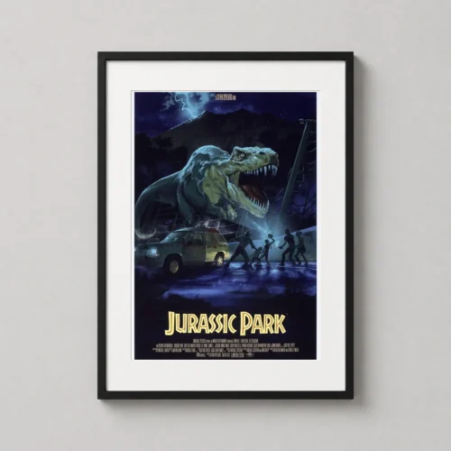 Jurassic Park T-Rex Attack Stan & Vince Mondo Style Movie Poster