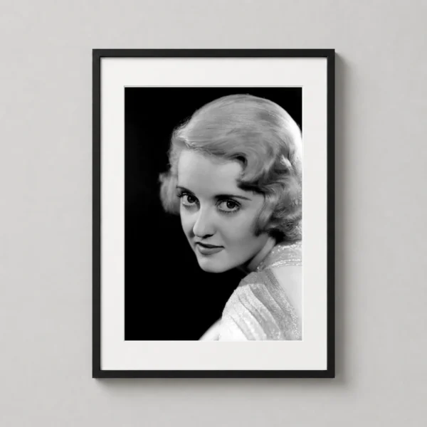 Bette Davis 1930s Glamour Portrait Black and White Photography Print