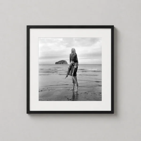 Brigitte Bardot Piggyback Beach, 1966 Black and White Photography Print
