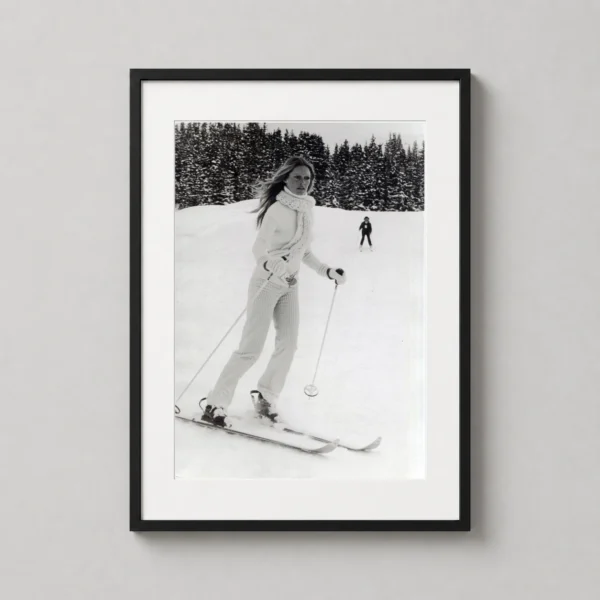 Brigitte Bardot Skiing in Switzerland 1971 Photography Print