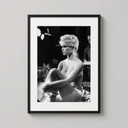 Brigitte Bardot bath portrait print with 21 in vintage photographic style | MerchFuse