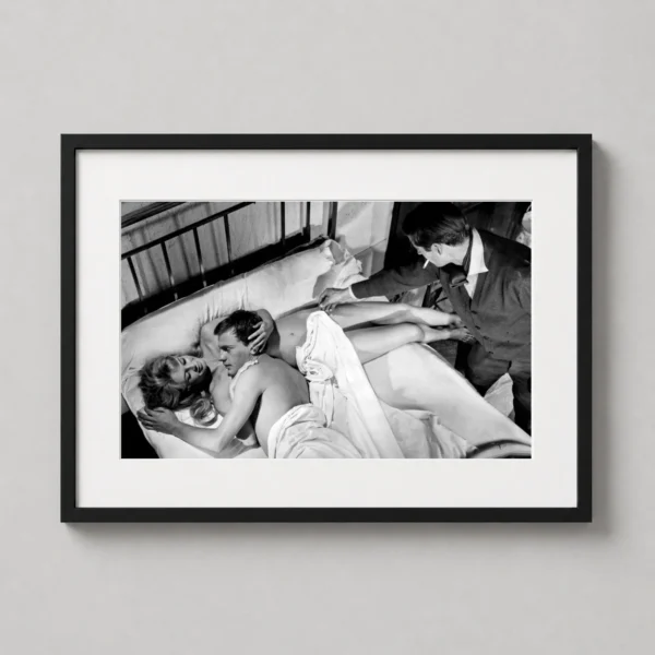 Brigitte Bardot Bedroom Scene Black and White Photography Print