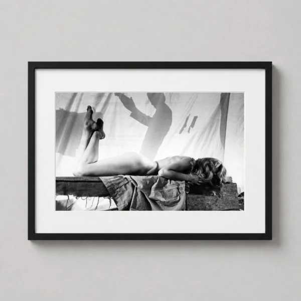 Brigitte Bardot Artistic Shadow Pose, Black and White Print Photography Print
