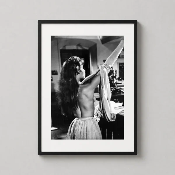 Brigitte Bardot Back Profile Black and White Photography Print