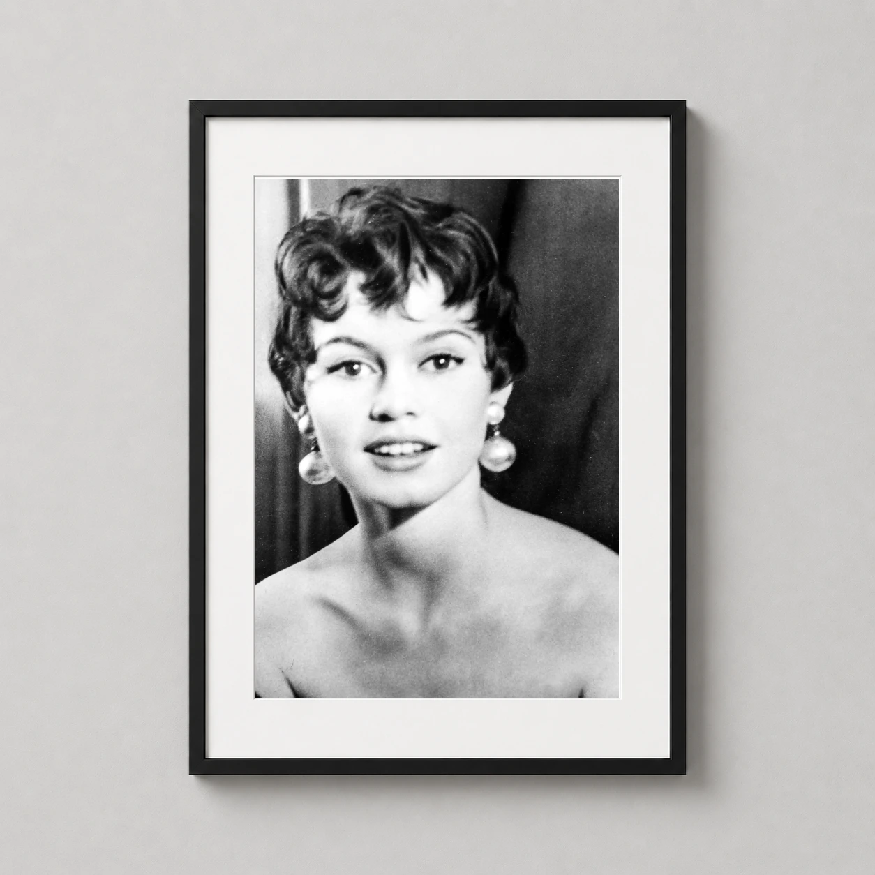Brigitte Bardot Classic Portrait — luminous black and white studio portrait of Brigitte Bardot featuring