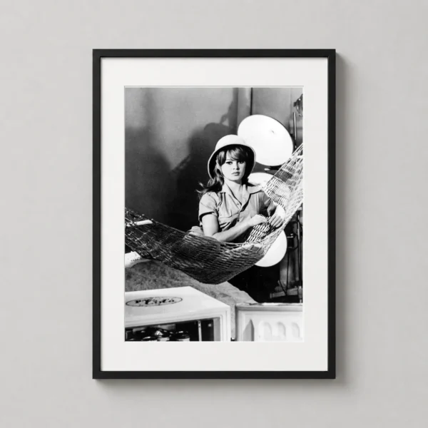 Brigitte Bardot Safari Pith Helmet and Hammock Photography Print