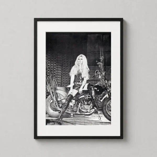 Brigitte Bardot on a Motorcycle Studio Photography Print