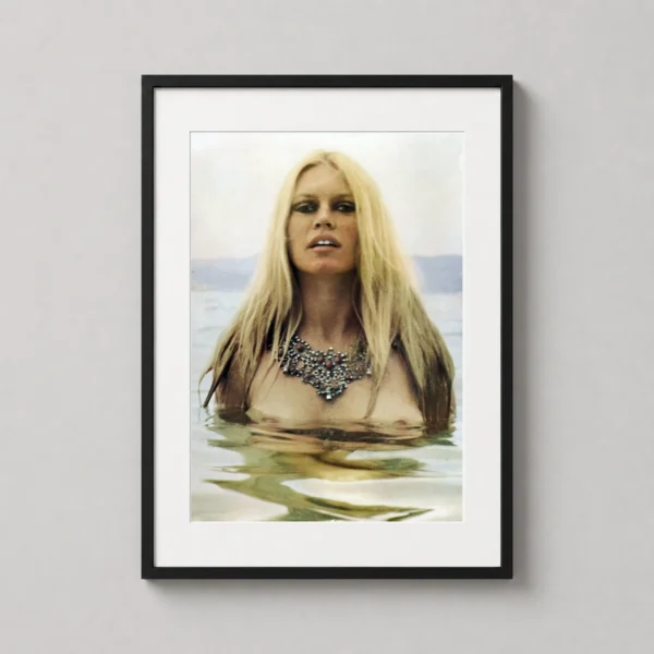 Brigitte Bardot Water Portrait, Vintage Celebrity Photography Print